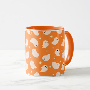 Caneca Padrão de porta fantasma laranja