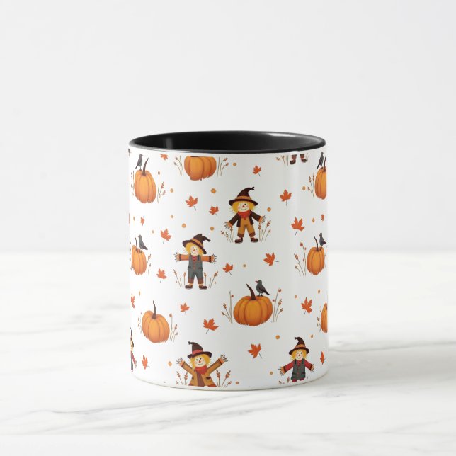 Caneca Padrão de Pumpkin do Autumn Scarecrow (Centro)