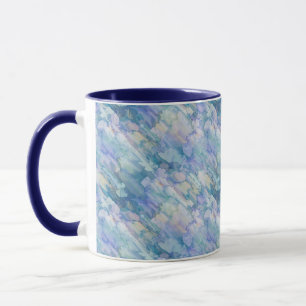 Caneca Padrão de queda de chuva roxa azul retrorado