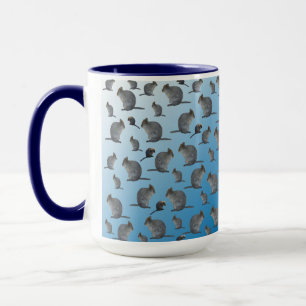 Caneca Padrão de Quokka Azul, Mug de Café