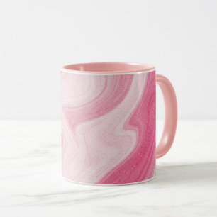 Caneca Padrão de Redemoinho de Mármore Rosa – Abstrato Es