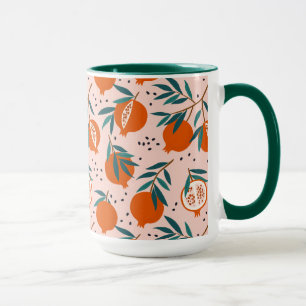 Caneca Padrão de romã colorida