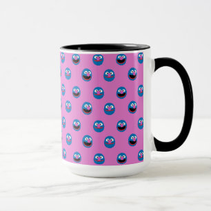 Caneca Padrão de rosto Grover rosa