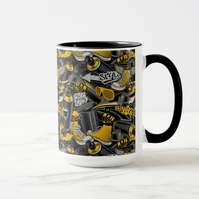 Caneca Padrão de Rua Urbana do Grafite Retroativo (Direita)