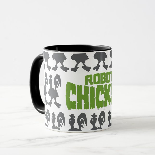 Caneca Padrão de Silhouette Robot Chicken (Frente Esquerda)