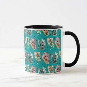 Caneca Padrão de Suculência do Cactus Gráfico Abstrato