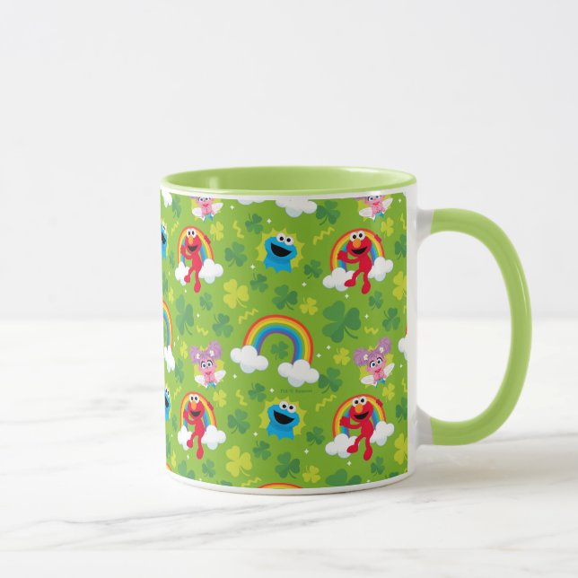 Caneca Padrão de Trevo e Arco-íris da Rua Sésamo (Direita)