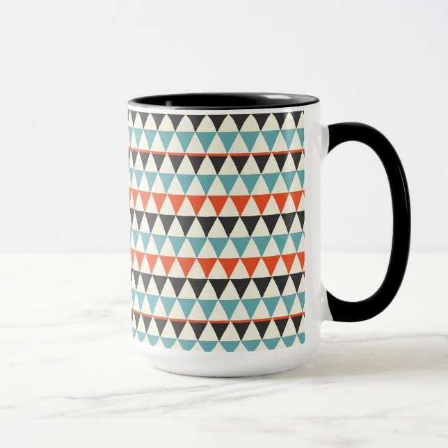 Caneca Padrão de Triângulo Moderno do Século de Médio Ret (Direita)