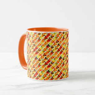 Caneca Padrão de triângulos abstratos fofos