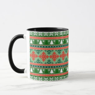 Caneca Padrão de tricô de Natal