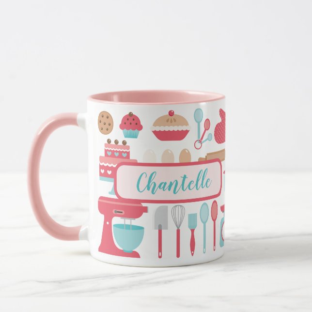 Caneca Padrão de utensílios de cozinha para panificação d (Esquerda)