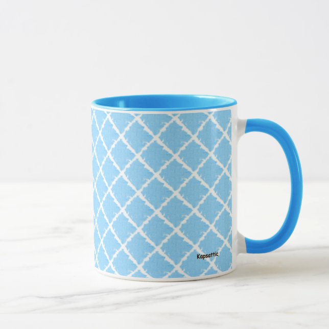 Caneca Padrão de Verificação Azul (Direita)