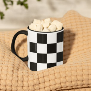 Caneca Padrão de Verificação Preto e Branco