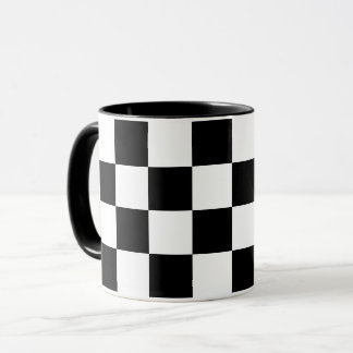 Caneca Padrão de Verificação Preto e Branco