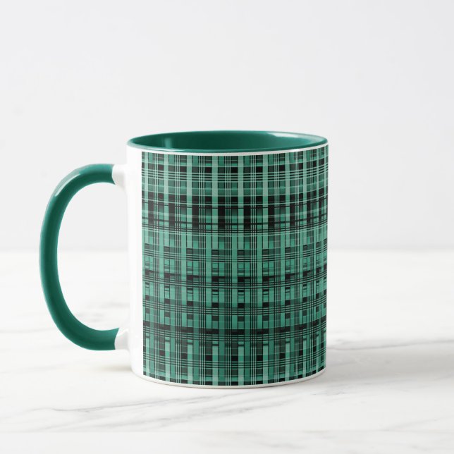 Caneca Padrão de xadrez com verificação do abstrato retro (Esquerda)