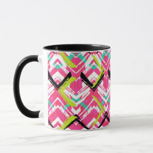 Caneca Padrão de Zig. Rosa, Desenhado à Mão