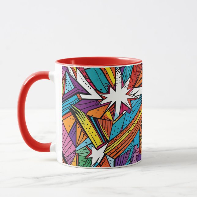 Caneca Padrão digital abstrato geométrico 25 - Mug de caf (Esquerda)