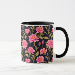 Caneca Padrão digital floral design 24 - Mug de café