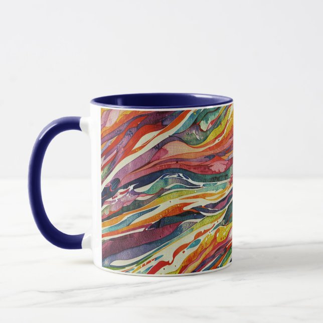 Caneca Padrão digital geométrico abstrato moderno 40 (Esquerda)