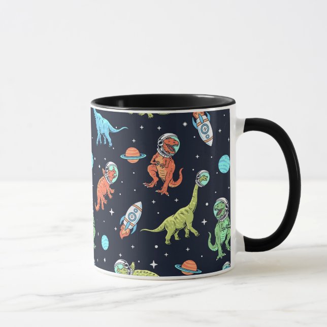 Caneca Padrão do Astronauta do Dinossauro para Crianças (Direita)