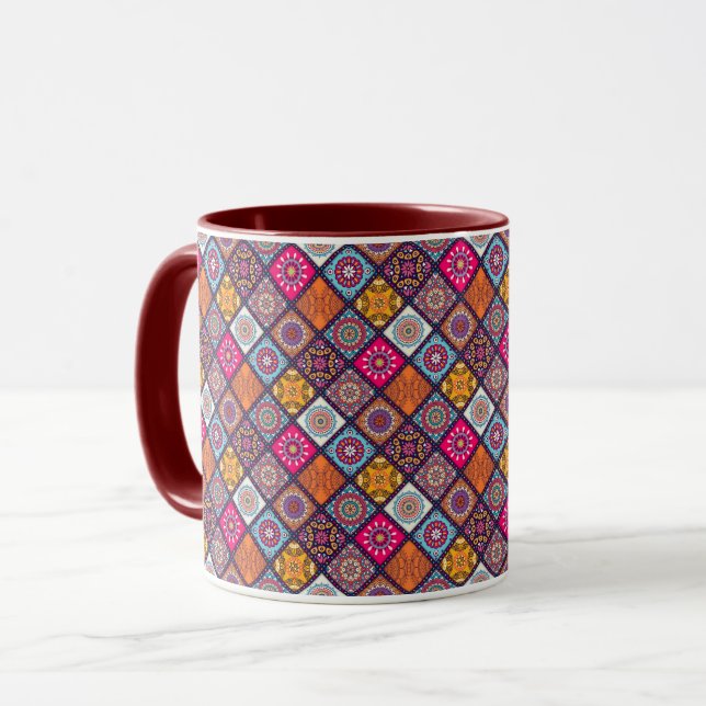 Caneca Padrão do Azulejo Mandala (Frente Esquerda)