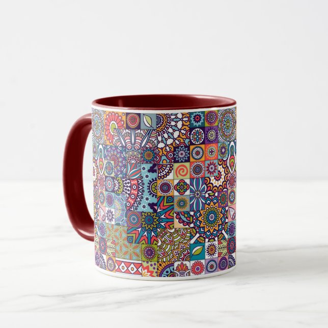 Caneca Padrão do Azulejo Mandala (Frente Esquerda)