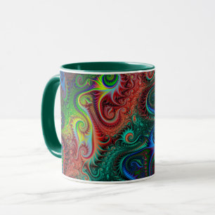 Caneca Padrão Espiral Colorido abstrato