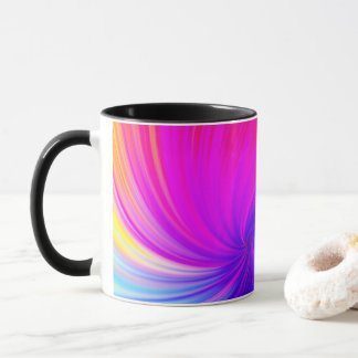 Caneca Padrão Estético de Cores Vibrantes