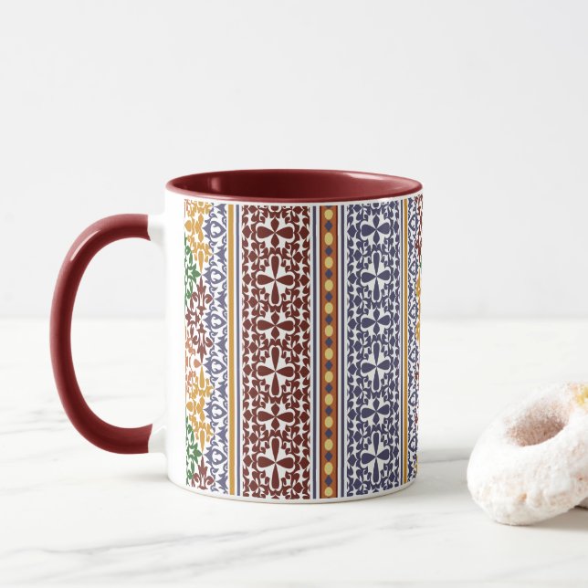Caneca padrão étnico elegante (Com Donut)
