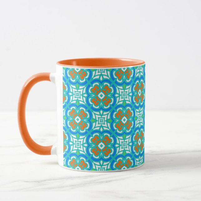 Caneca Padrão étnico teal (Esquerda)
