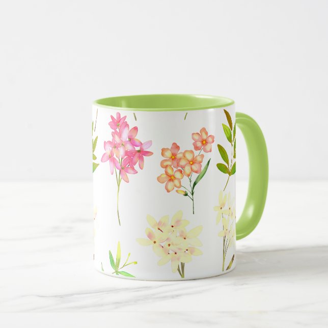 CANECA PADRÃO FLORAL CLÁSSICO COLORIDO (Frente Esquerda)