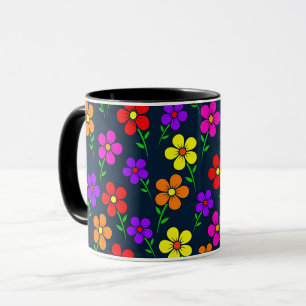 Caneca Padrão Floral Colorido
