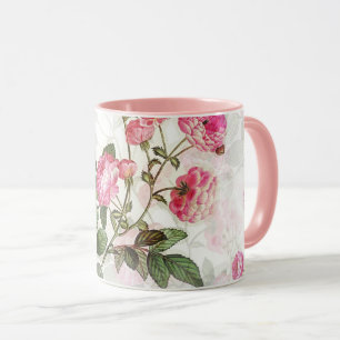 Caneca Padrão Floral da Mug Flor Rosa