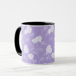Caneca Padrão Floral de Lilás Lavanda Feminino