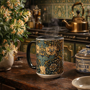 Caneca Padrão Floral de Madressilva de William Morris
