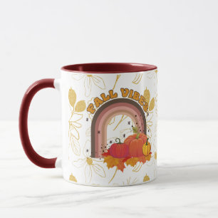 Caneca Padrão Floral De ouro Com Víblias De Outono
