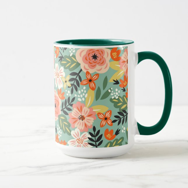 Caneca Padrão Floral do Jardim (Direita)