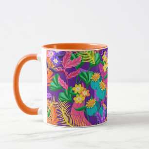 Caneca Padrão Floral Exótico Colorido-23148