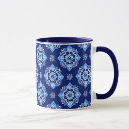 Caneca Padrão Floral Geométrico Boho