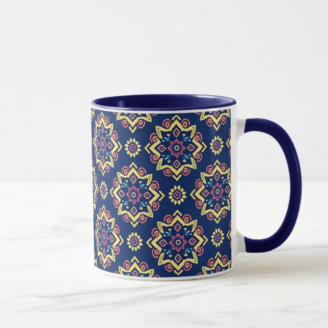 Caneca Padrão Floral Geométrico Boho (Direita)