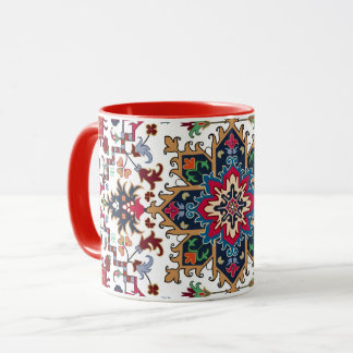 Caneca Padrão Floral Geométrico Ornamentado
