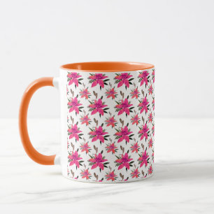 Caneca Padrão Floral Rosa Design- 29500