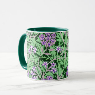 Caneca Padrão Floral Roxo Bonito