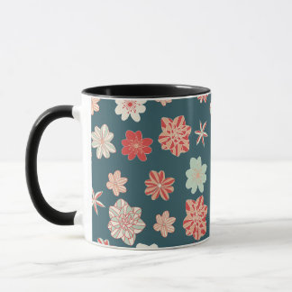 Caneca Padrão Floral Sem Costura