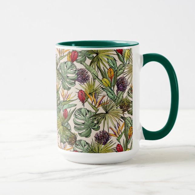 Caneca Padrão Floral Tropical (Direita)