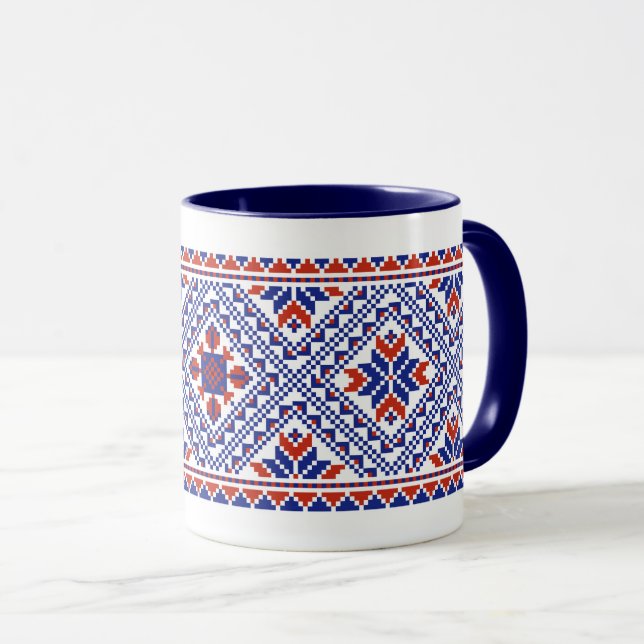Caneca Padrão floral ucraniano (Frente Esquerda)