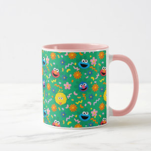 Caneca Padrão Floral Verde da Rua Sésamo