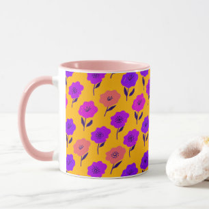 Caneca Padrão floral vibrante