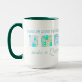 Caneca Padrão Floral Xadrez Fofo em Tons de Verde