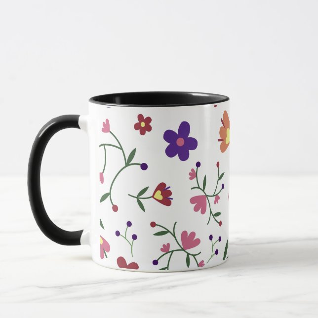Caneca padrão flores- (Esquerda)